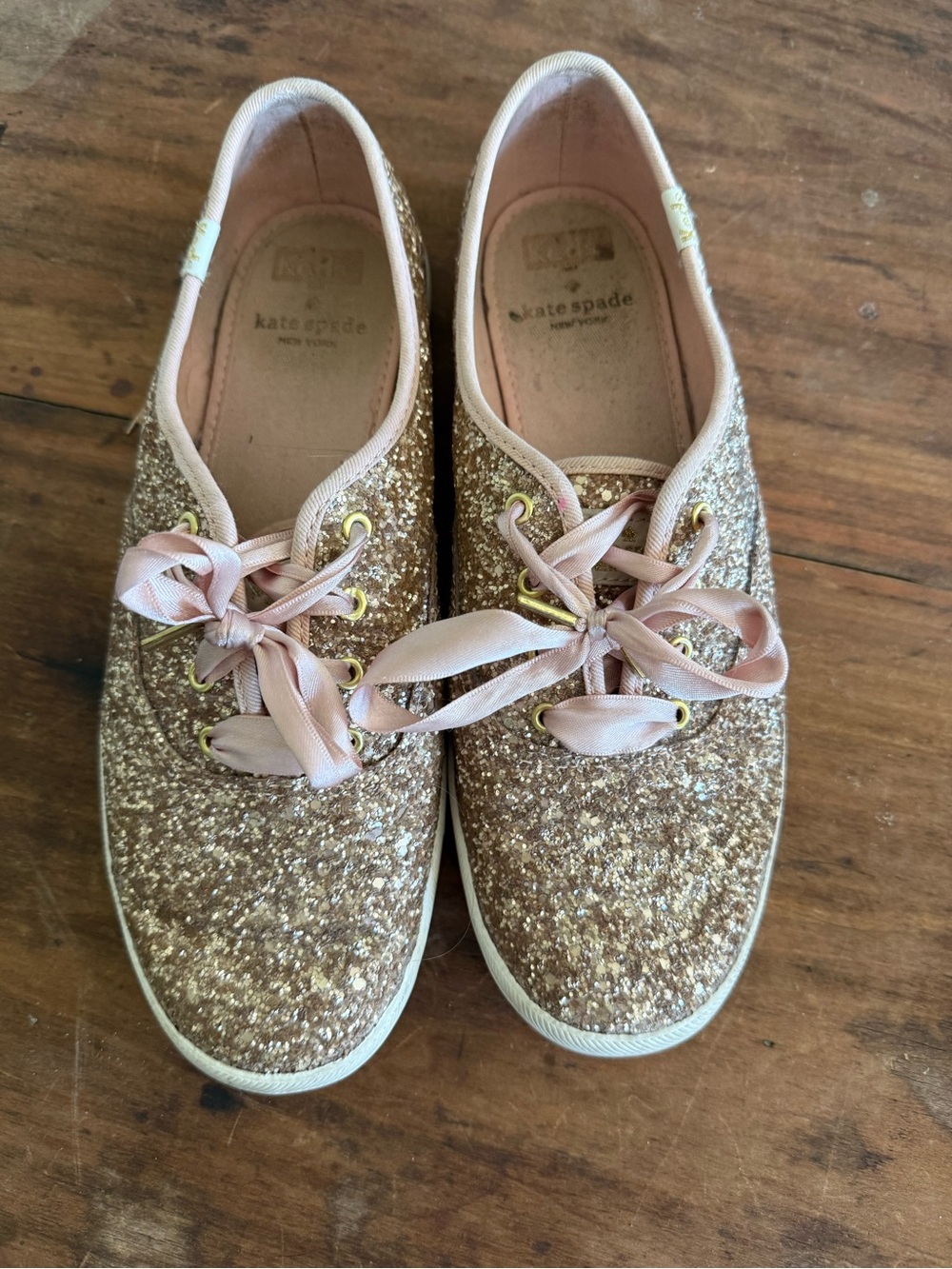 Kate Spade x Keds canvas sneakers in rose gold